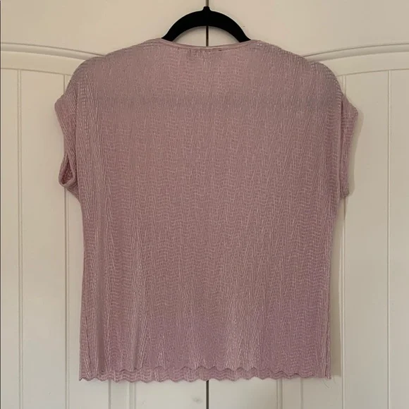 Pink Ribbed Boxy Short Sleeve Tee - Picture 4 of 4